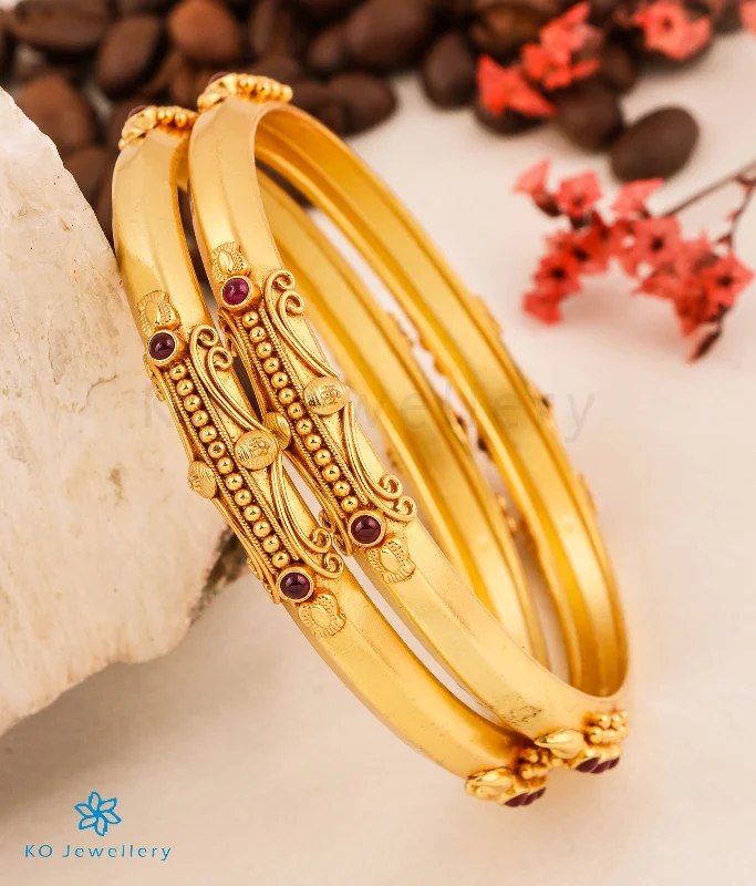 Cotton cord bangles-The Kumudini Antique Silver Coorgi Bangle (Size 2.2/2.4/2.6/2.8)