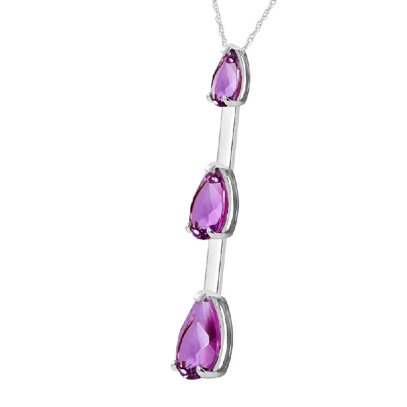 Smooth pendant necklaces-1.71 Carat 14K Solid White Gold Eager For Sensation Amethyst Necklace