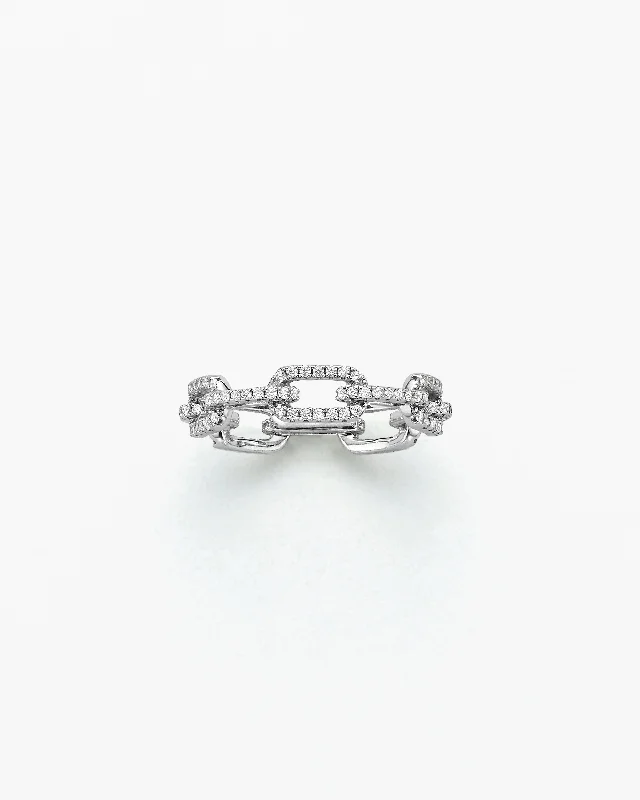 Flat knot rings-Elongated Cable Link Ring