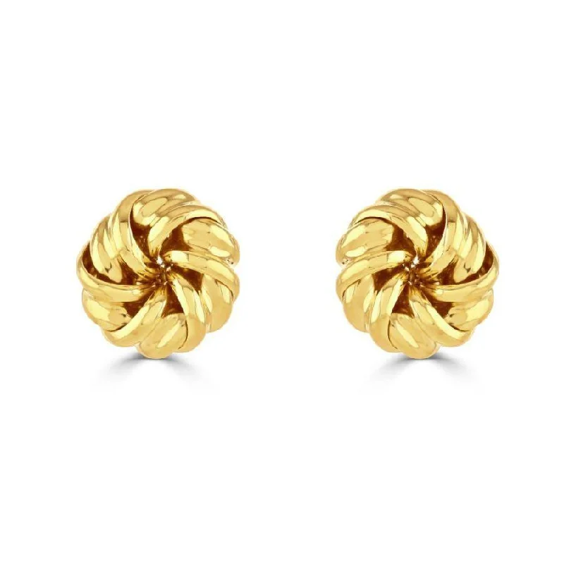 Sleek rose engagement rings-18ct Yellow Gold Ribbon Swirl Stud