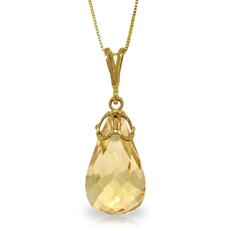 Wide bar necklaces-7 Carat 14K Gold Inherent Simplicity Citrine Necklace