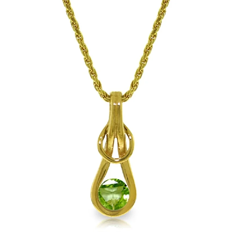 Smooth disc necklaces-0.65 Carat 14K Solid Gold No Conclusions Peridot Necklace