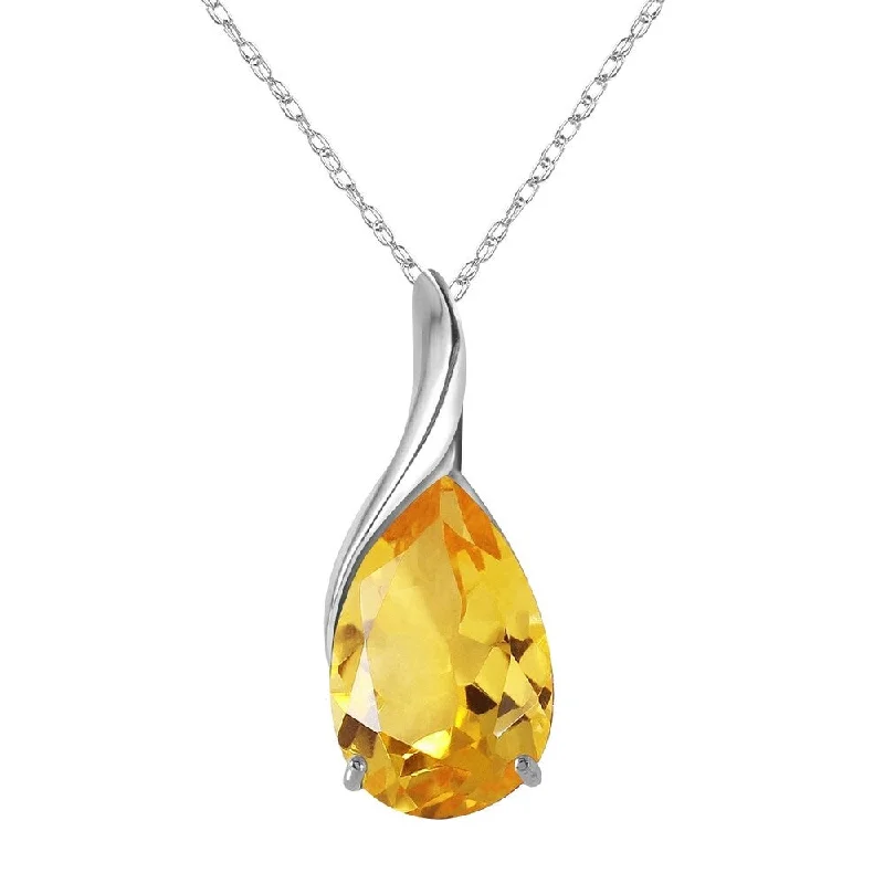 Vintage bead necklaces-5 Carat 14K White Gold Do No Harm Citrine Necklace