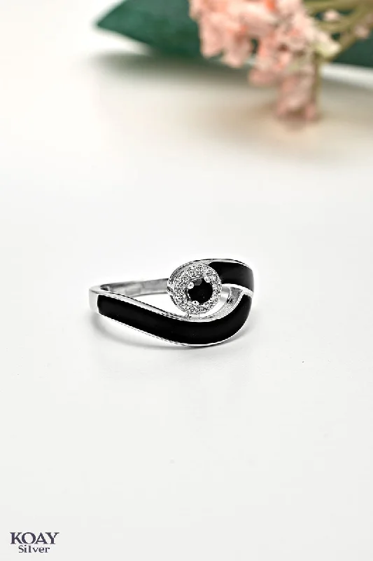 Pink gem rings-Zircon Ring (060-Black)