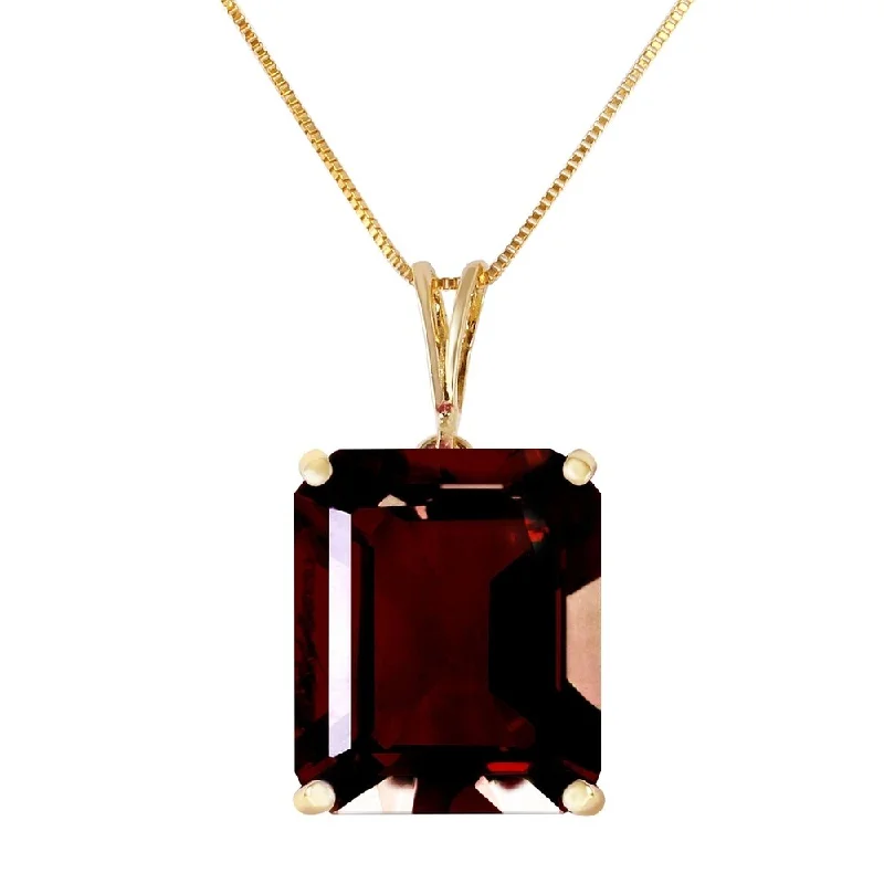 Dual stone necklaces-7 Carat 14K Gold Necklace Octagon Garnet