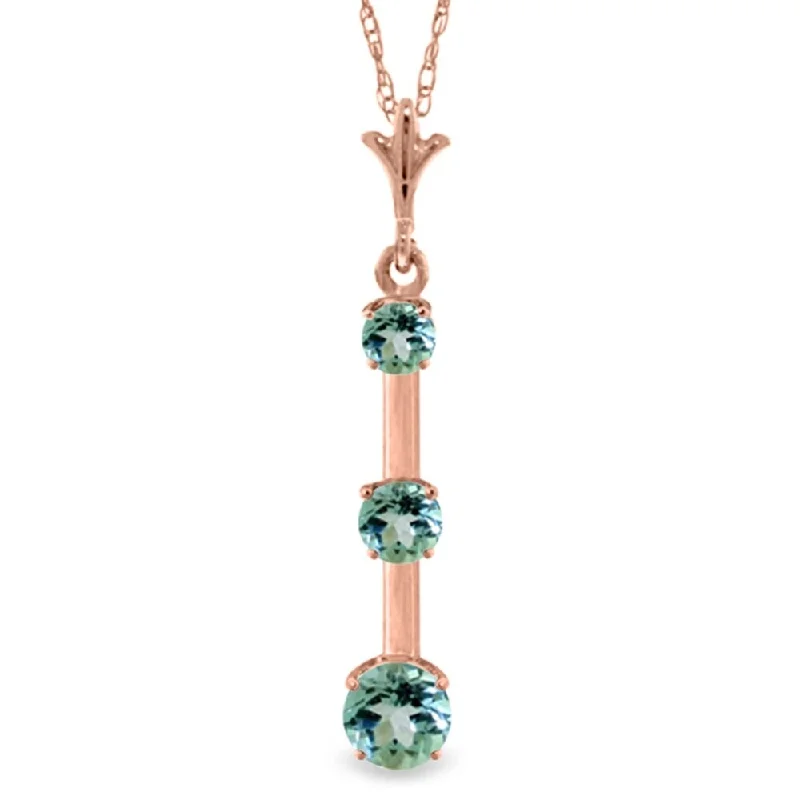 Pure crystal necklaces-1.25 Carat 14K Rose Gold Generosity Blue Topaz Necklace