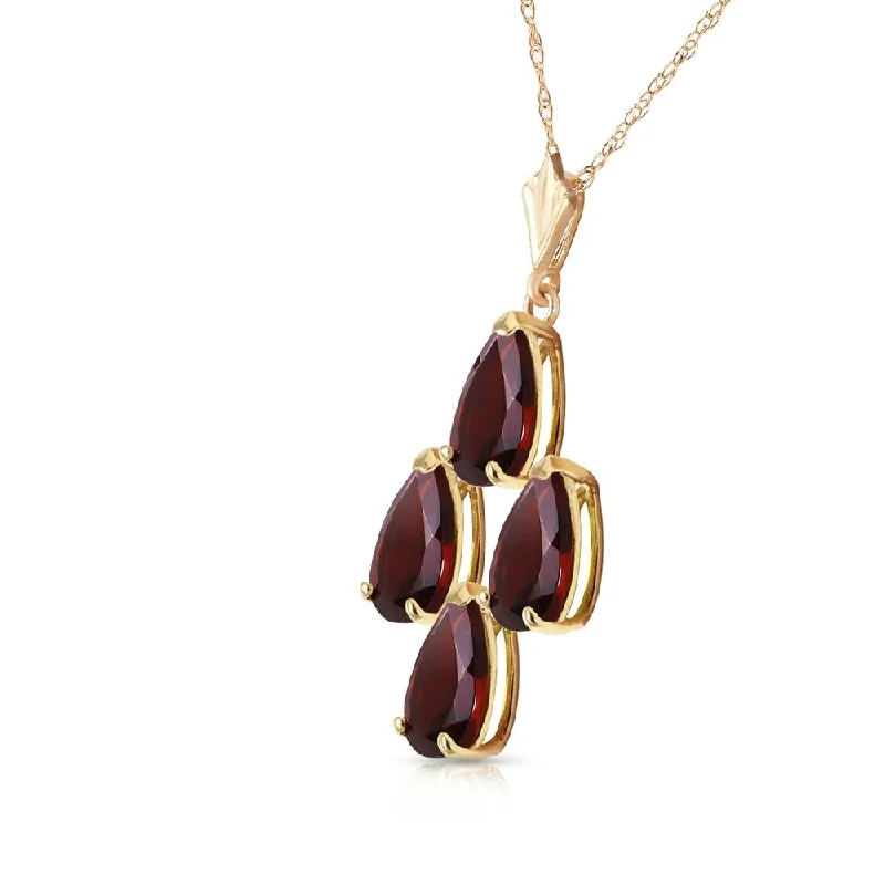 Spring clasp necklaces-1.5 CTW 14K Solid Gold Vine Burst Garnet Necklace