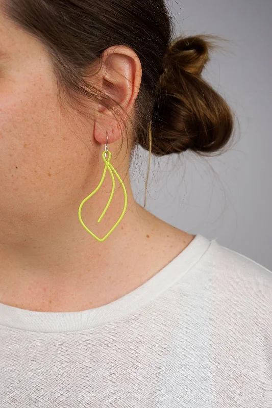 Bead braid earrings-Flourish Earrings in Neon Chartreuse