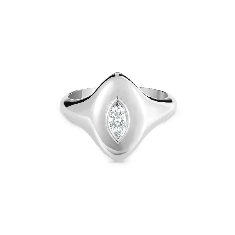 Petal design rings-Marquise Pinky Ring