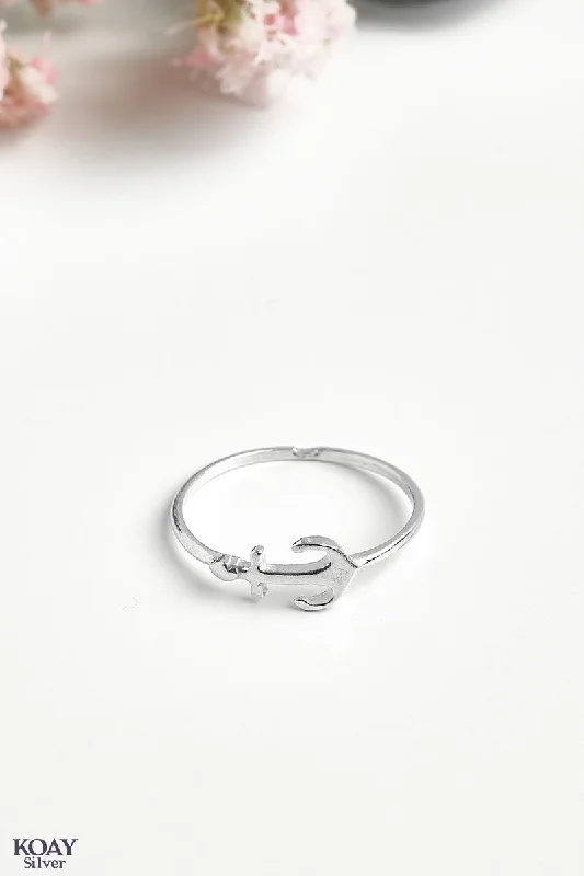 New moon rings-Tiny Anchor Ring