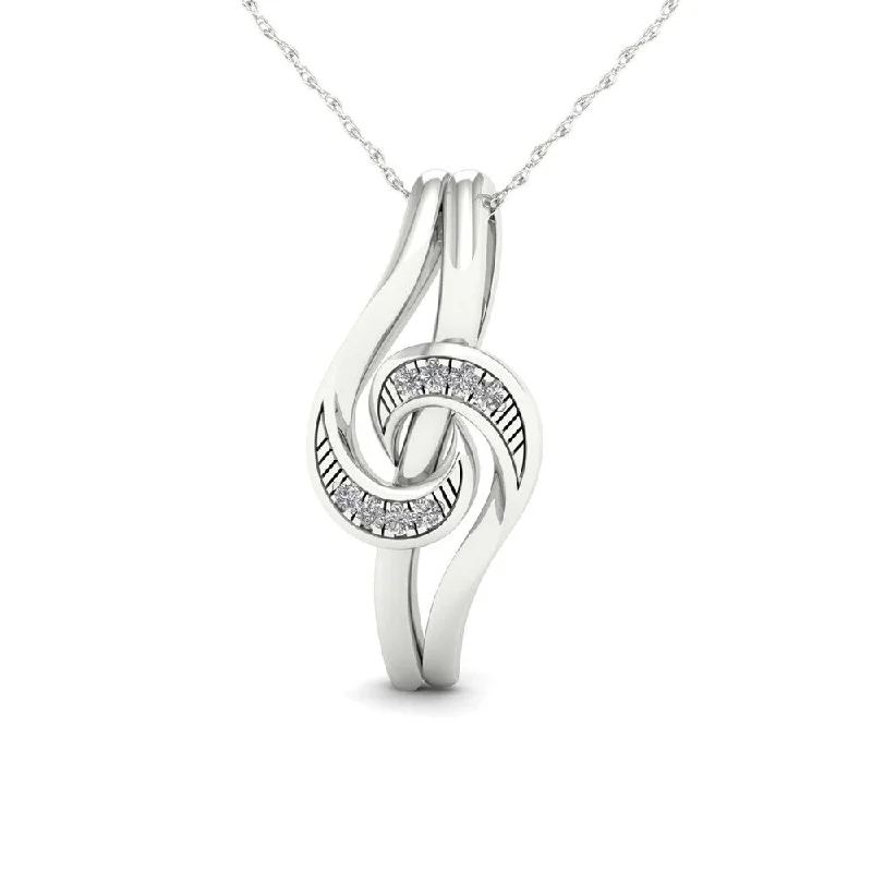 Secure clasp necklaces-De Couer 1/20ct TDW Diamond Necklace - White