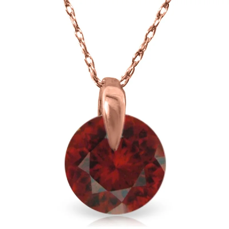 Regal diamond necklaces-1 Carat 14K Solid Rose Gold Sundisk Garnet Necklace