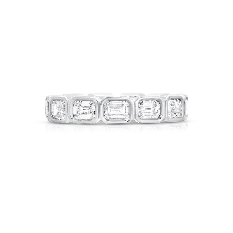 Oval stone rings-East West Nova Eternity Band