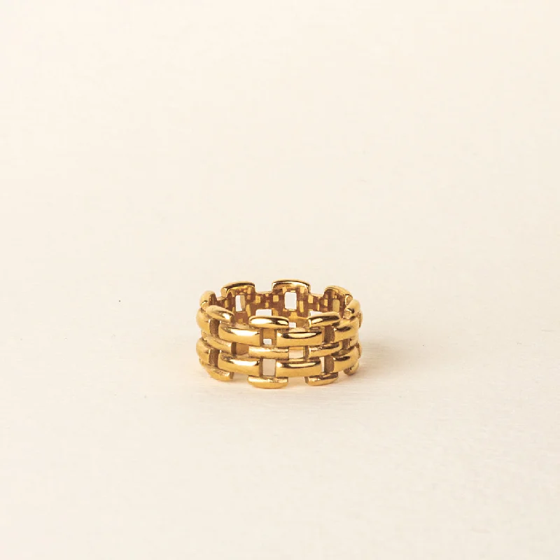 Heavy gem rings-Panther Chain Ring