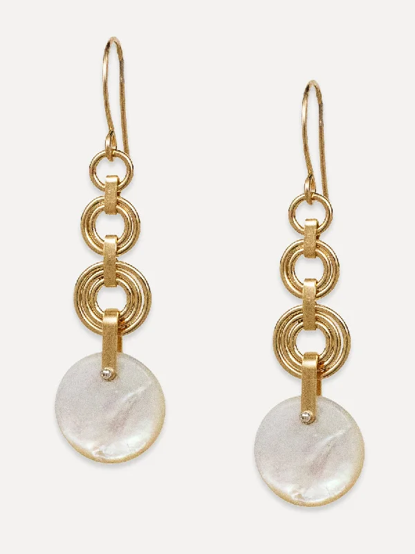 Citrine gem earrings-Saturn Earrings