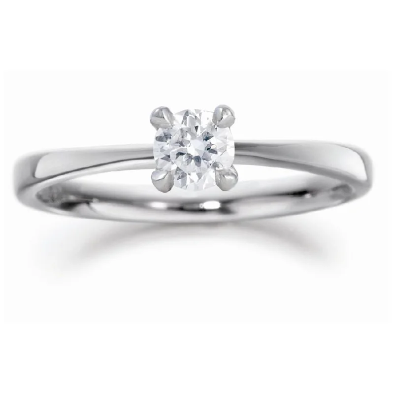 Engraved name engagement rings-Palladium claw set 0.25ct diamond solitaire ring