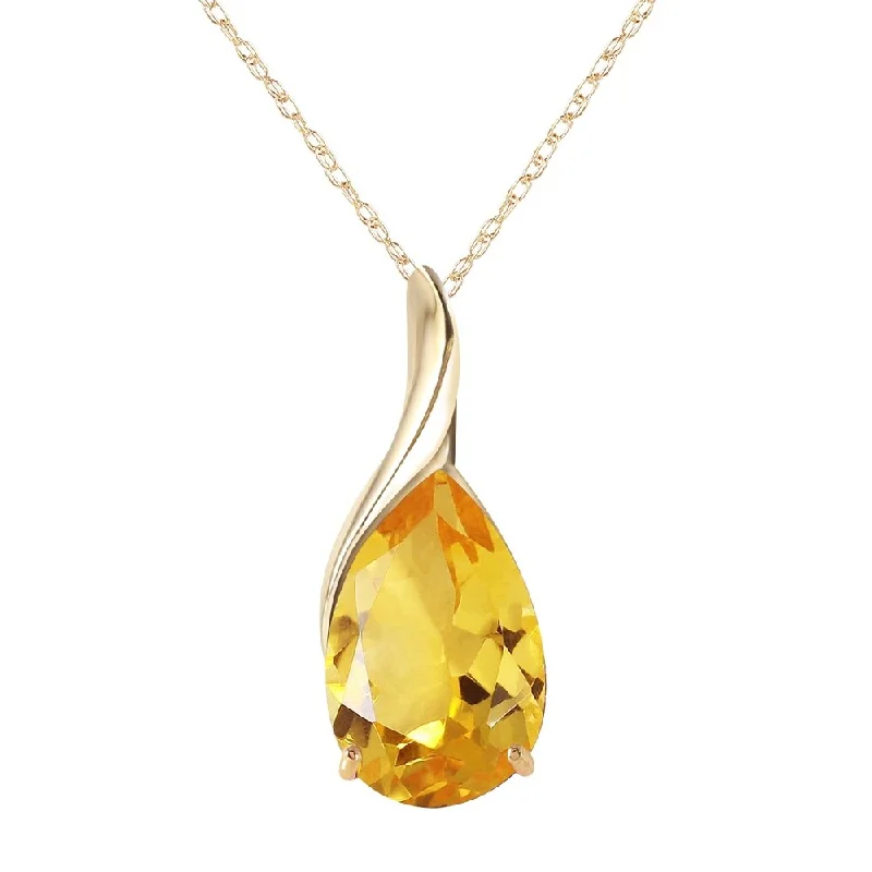 Engraved name necklaces-5 Carat 14K Gold Milestone Citrine Necklace