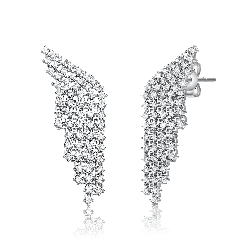 Dual-metal earrings-Déco Statement Cocktail Earrings