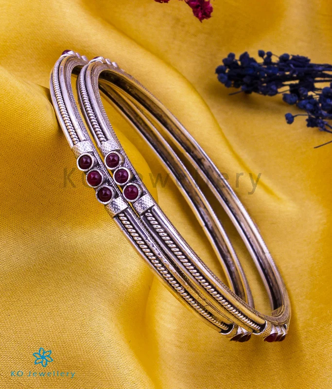 Silk wrap bangles-The Alankara Silver Bangle (Size 2.2/2.4/2.6/2.8)