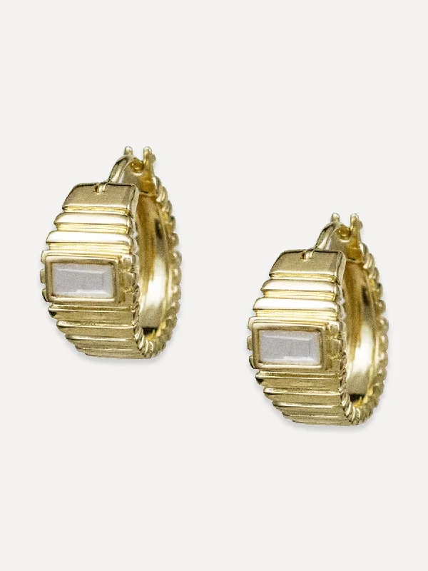 Reef design earrings-Prism Hoops