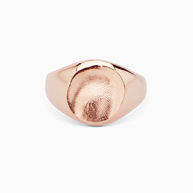 Sleek modern rings-Impression Signet Ring | Rose Gold