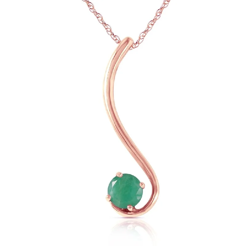 Dainty charm necklaces-0.55 Carat 14K Rose Gold Flirt Emerald Necklace