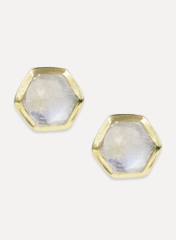 Pink gem earrings-Deco Studs