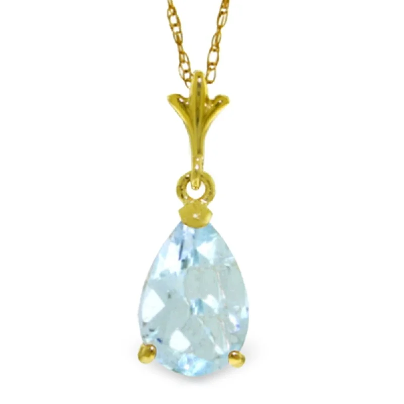 Sleek gem necklaces-1.5 Carat 14K Gold Duration of Love Aquamarine Necklace