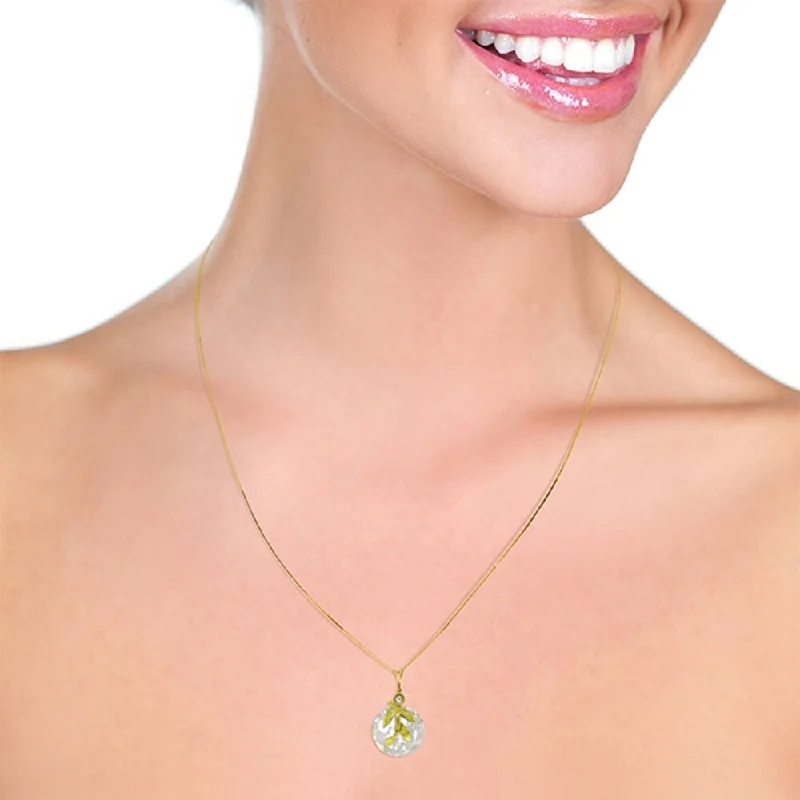 Peace charm necklaces-5.32 CTW 14K Solid Gold Necklace Natural White Topaz Diamond