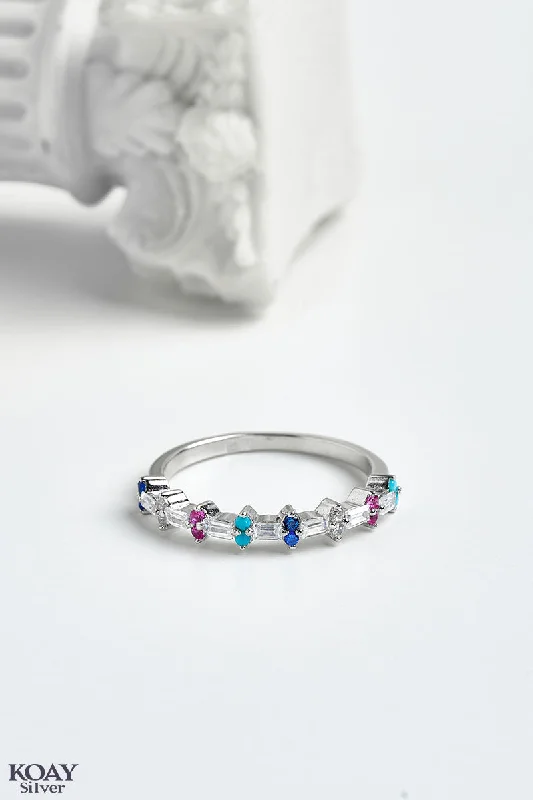 Sapphire gem rings-Zircon Ring (065-Colored)