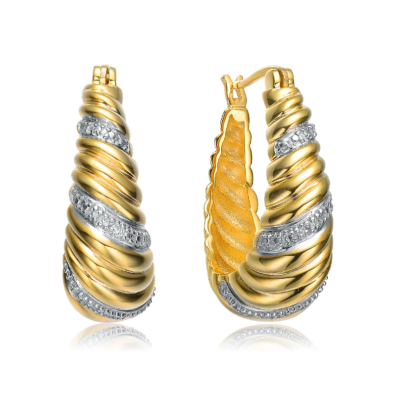 Topaz earrings-Jeanne Swirl Hoop Earrings