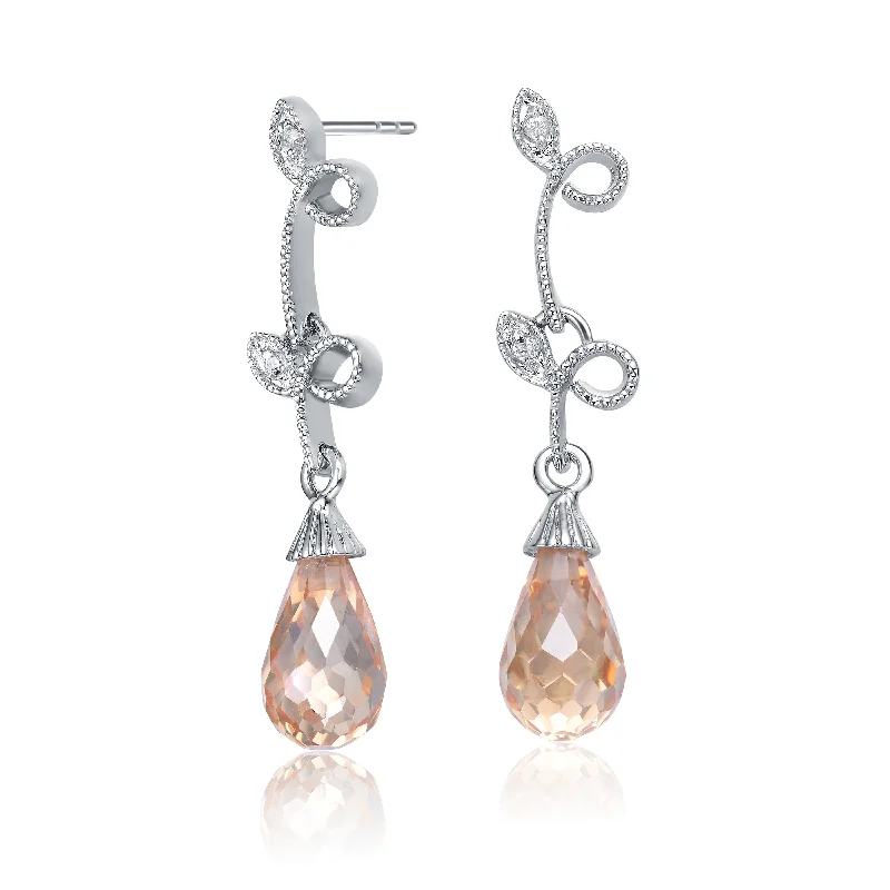 Warm clay earrings-Lierre Teardrop Champagne Earrings