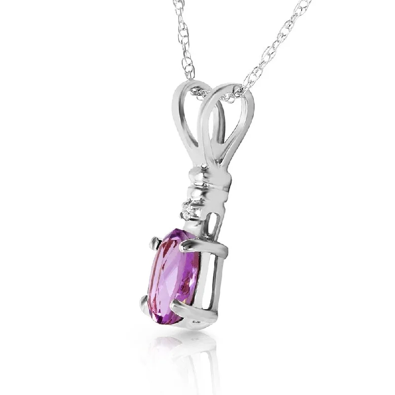 Regal diamond necklaces-0.46 CTW 14K Solid White Gold Swift Moment Amethyst Diamond Necklace