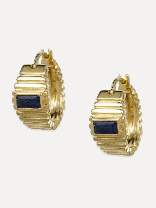 Polished charm earrings-Prism Hoops