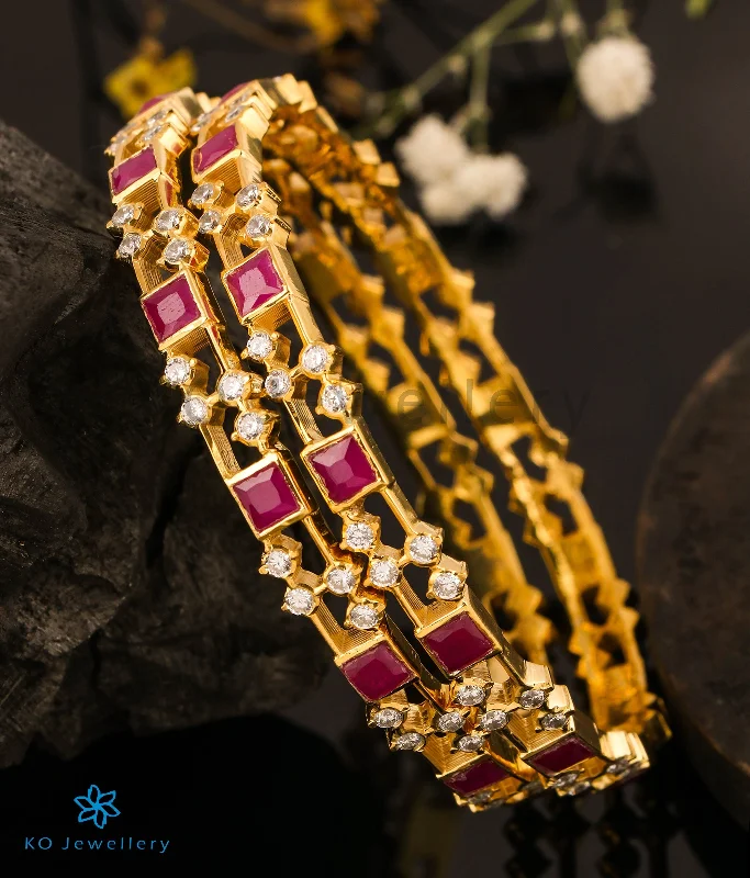 Silk wrap bangles-The Sahaj Silver Solitaire Bangle (Size 2.2/2.4/2.8)