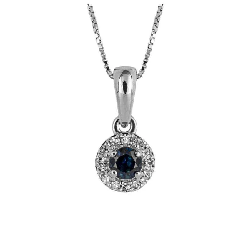 Moonstone engagement rings-9ct White Gold Round Sapphire & Diamond Halo Pendant