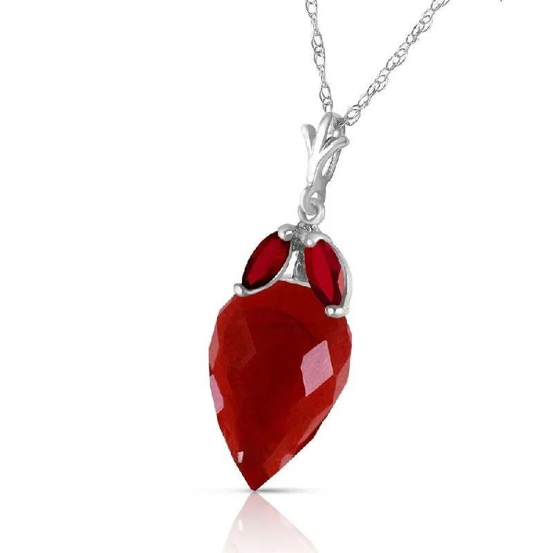 Multi-layer necklaces-13.5 CTW 14K Solid White Gold Desire Casts Shadows Ruby Necklace