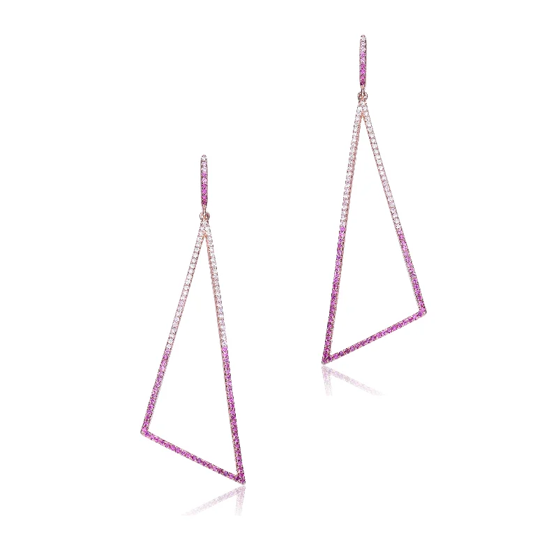 Glittering crystal earrings-Yvonne Accent Geometric Drop Earrings