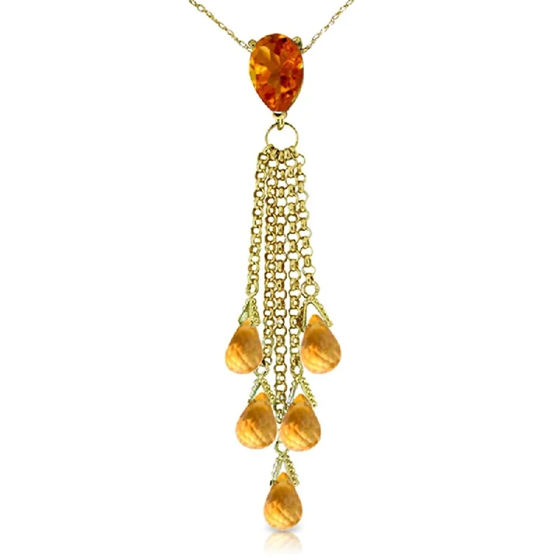 Retro charm necklaces-7.5 Carat 14K Gold Tender Feelings Citrine Necklace