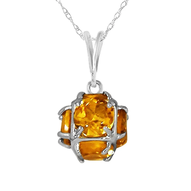 Silk cord necklaces-2.80 Carat 14K Solid Gold Citrine Necklace Gemstone Class Deluxe