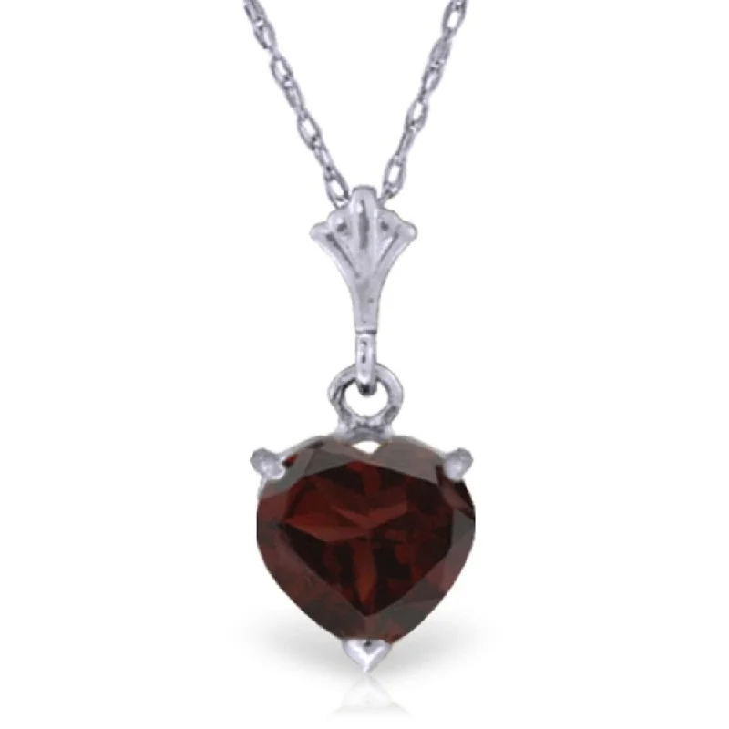 Cosmic charm necklaces-1.15 Carat 14K White Gold Life Turned Out Garnet Necklace