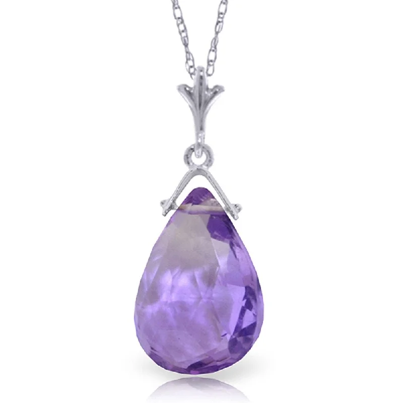 Alloy metal necklaces-5.1 Carat 14K White Gold North Wind Amethyst Necklace