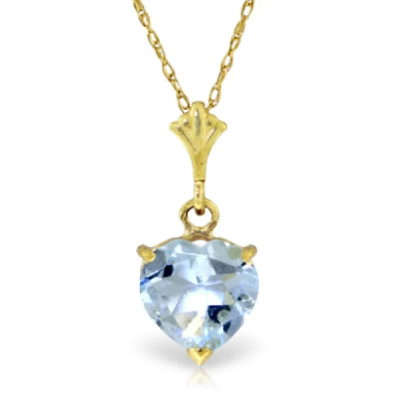 Shiny charm necklaces-1.15 Carat 14K Gold Love Foundation Aquamarine Necklace