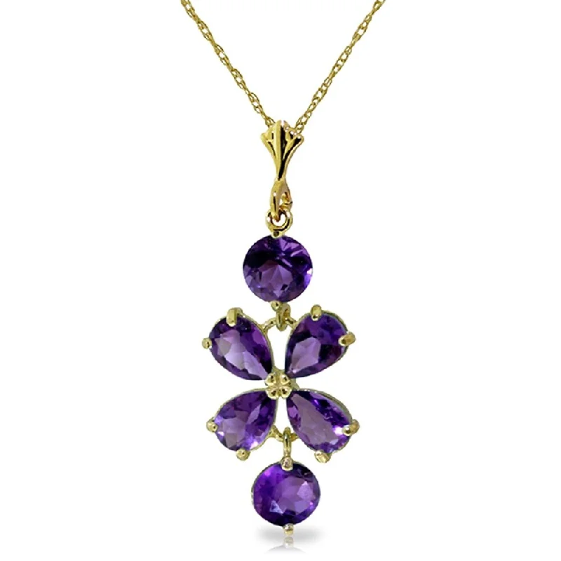 Round pendant necklaces-3.15 Carat 14K Gold Specially For You Amethyst Necklace