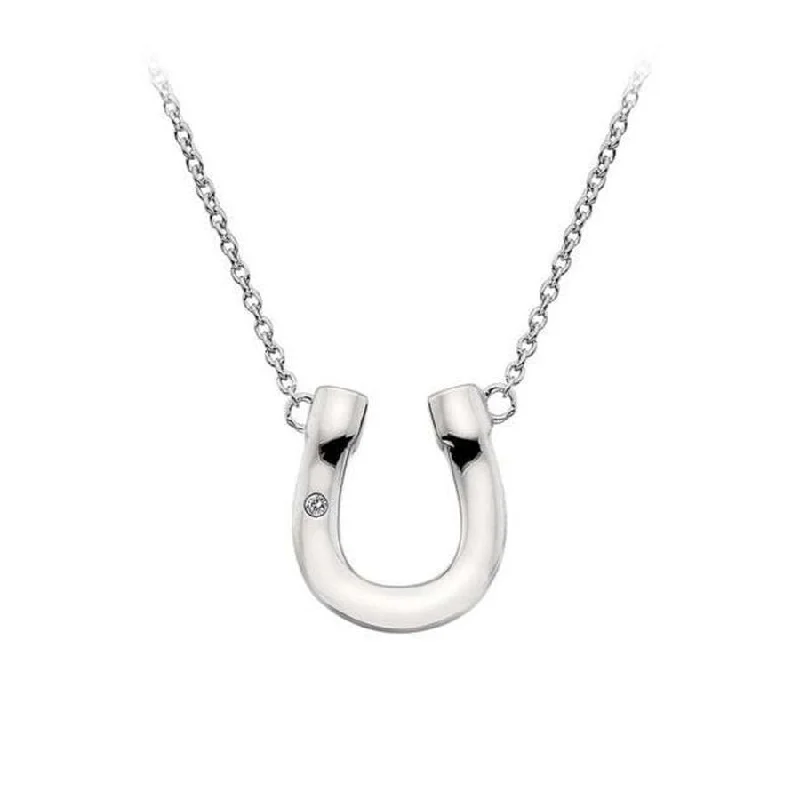 Faith charm engagement rings-HD Silver Lucky Horseshoe Necklace