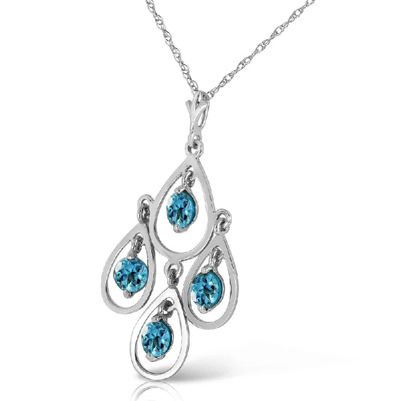 Regal diamond necklaces-1.2 Carat 14K Solid White Gold Call The Tune Blue Topaz Necklace