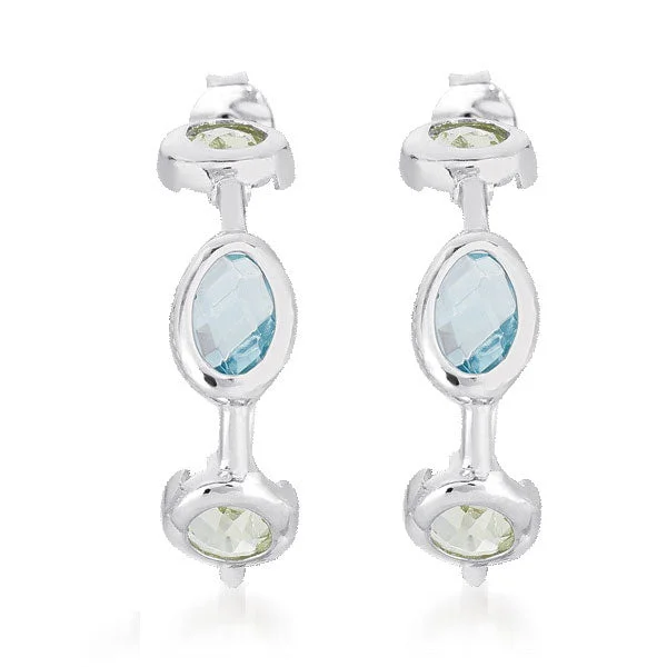 Textured disc earrings-Annette Aqua And Lime Hoop Earrings