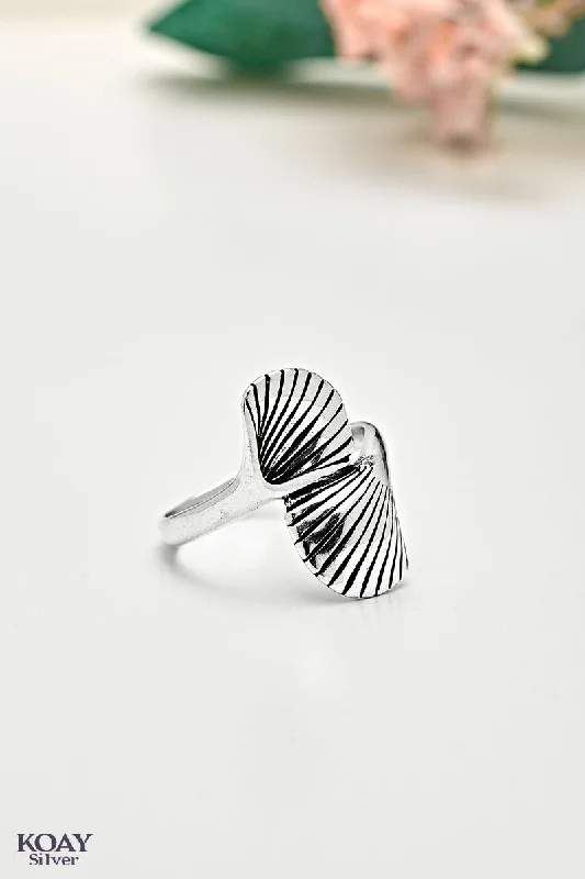 Dove feather rings-Double Shell Ring