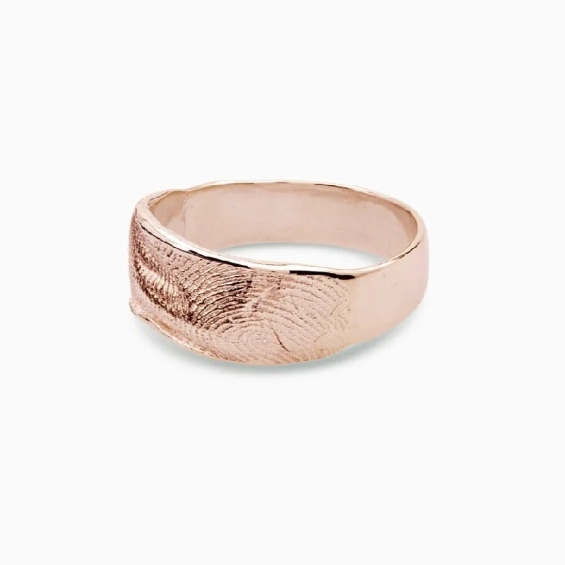 Sleek rose rings-Impression Band Ring | Rose Gold