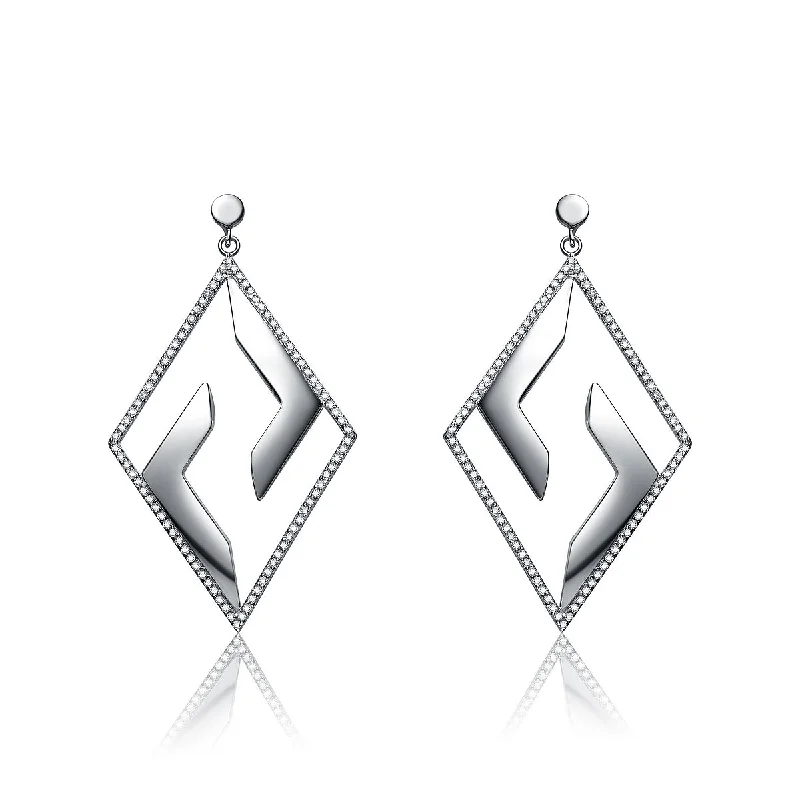 Thin threader earrings-Gabrielle Modernist Argyle Earrings